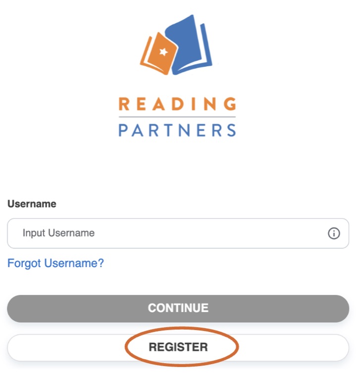 Login screen with the Register button circled